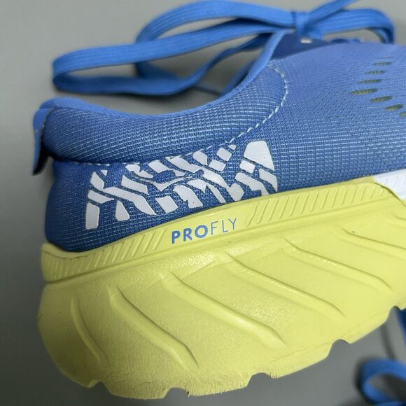 Hoka One One Pro Fly Mach 2 Womens Size US 8.5 Blue Yellow Sneakers Trainers - Picture 9 of 10